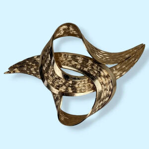 Vintage Textured Swoopy Brooch